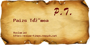 Paizs Tímea névjegykártya